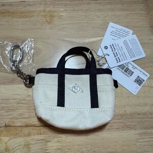 Lululemon Daily Multi-Pocket Nano Tote Canvas Bag - Natural / True Navy